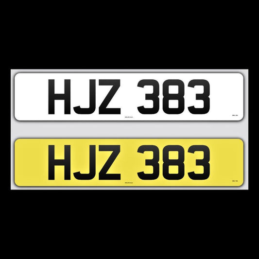 HJZ 383 NI Number Plates From In2registrations